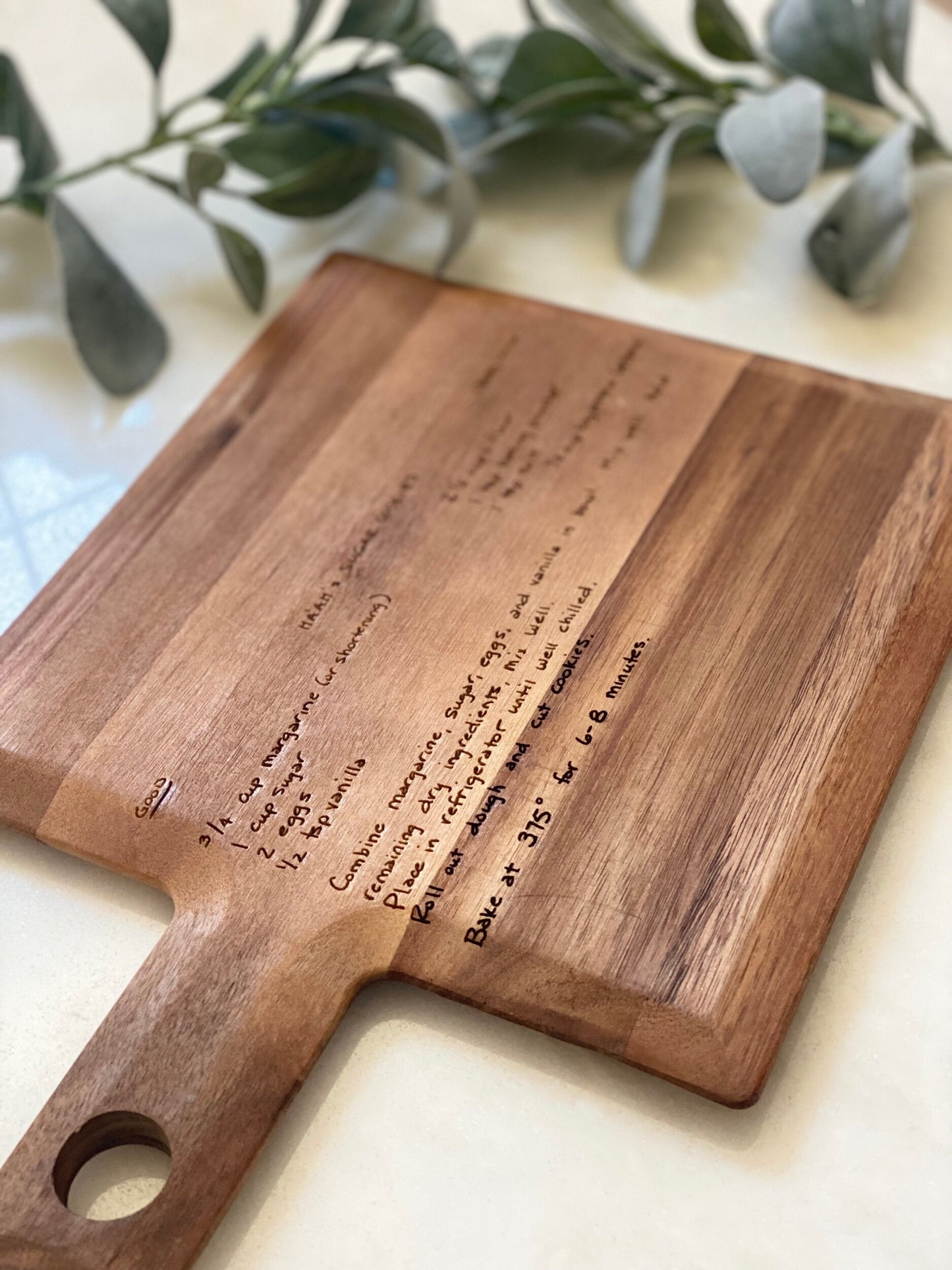 Personalized Recipe Cutting Board