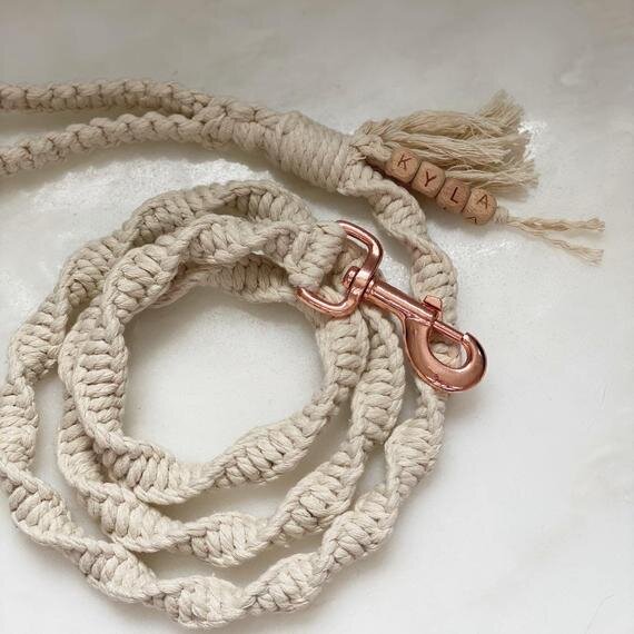 Personalized Macramé Dog Leash