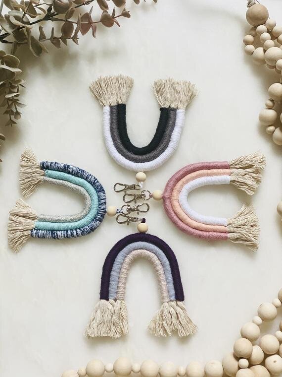 Macrame Rainbow Keychain