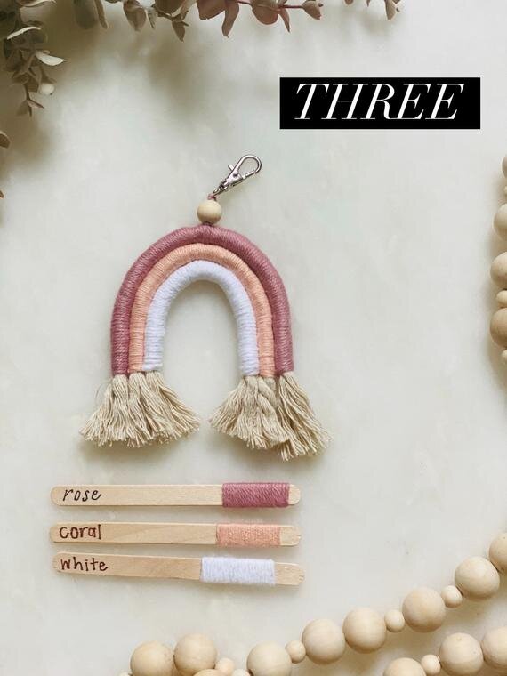Macrame Rainbow Keychain