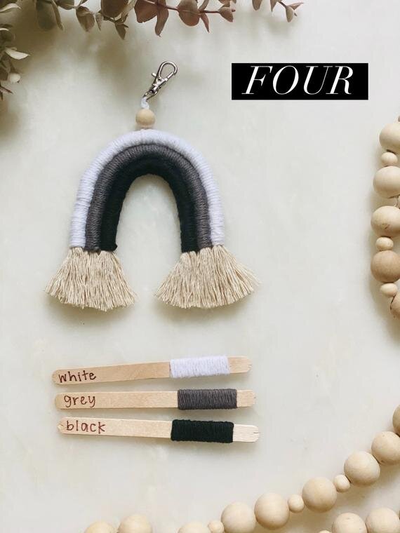 Macrame Rainbow Keychain