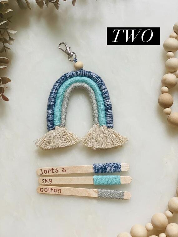 Macrame Rainbow Keychain