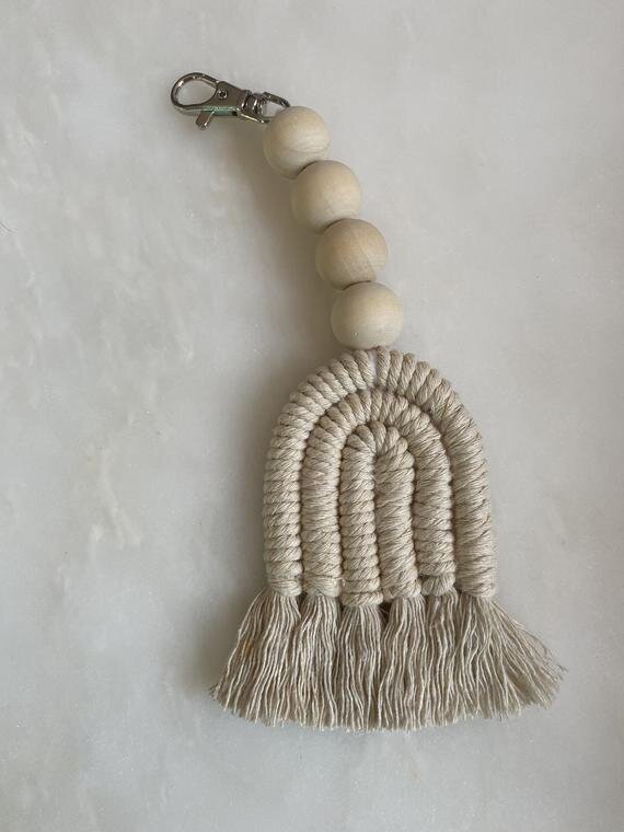 Macrame Rainbow Diffuser Keychain