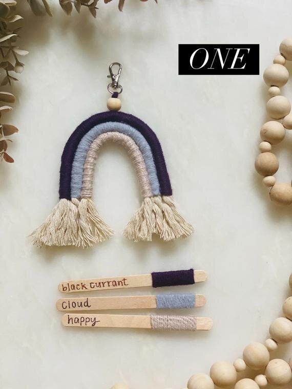Macrame Rainbow Keychain