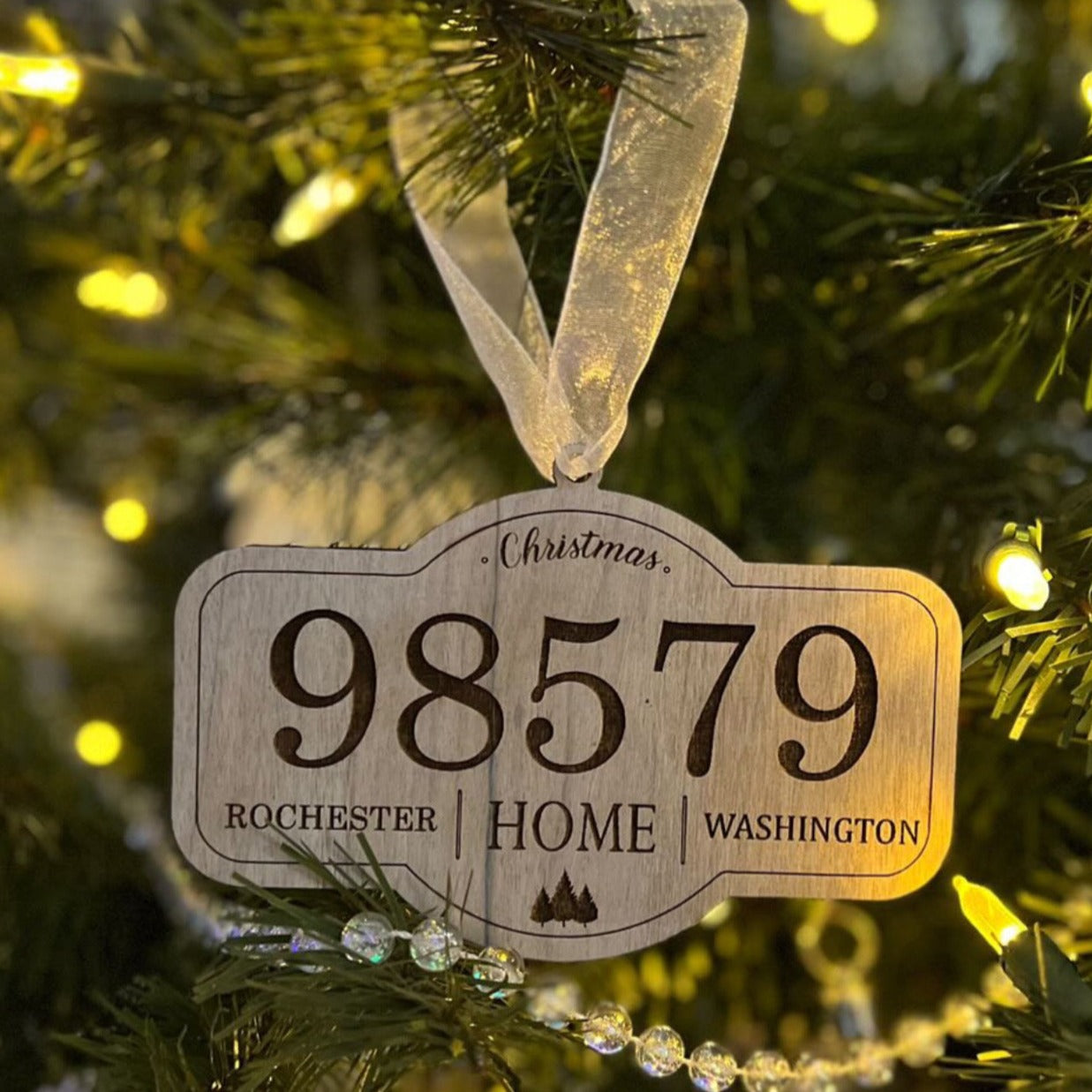 Zip Code Christmas Ornament