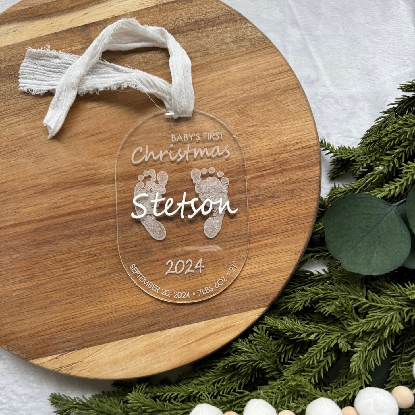 Baby's First Christmas Footprint Ornament