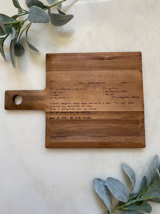 Personalized Recipe Cutting Board