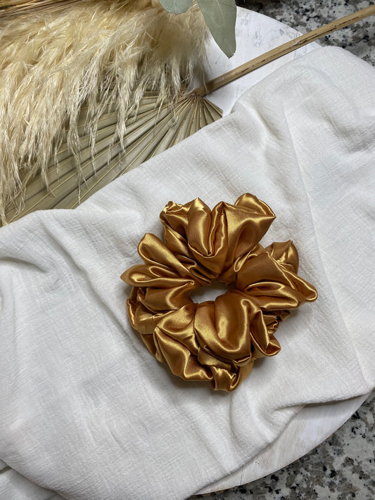 Mustard Silk Scrunchie