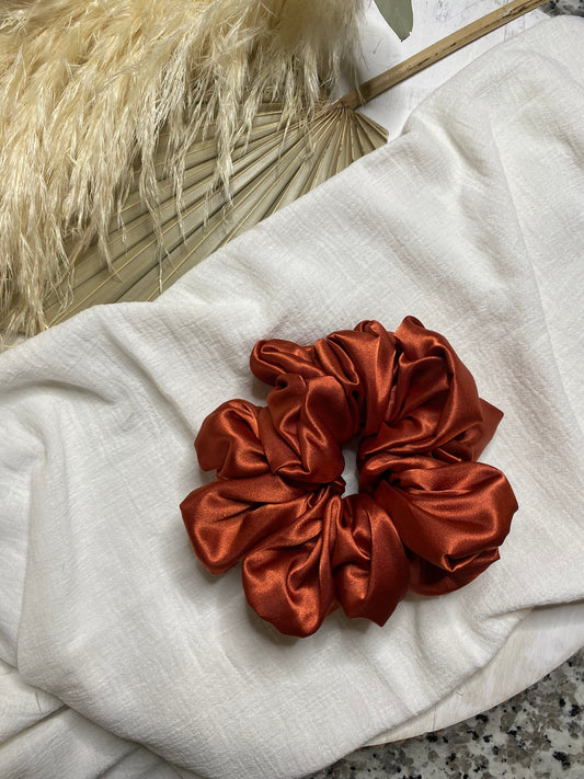 Burnt Orange Silk Scrunchie