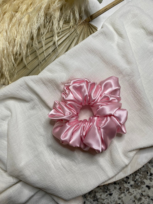 Baby Pink Silk Scrunchie