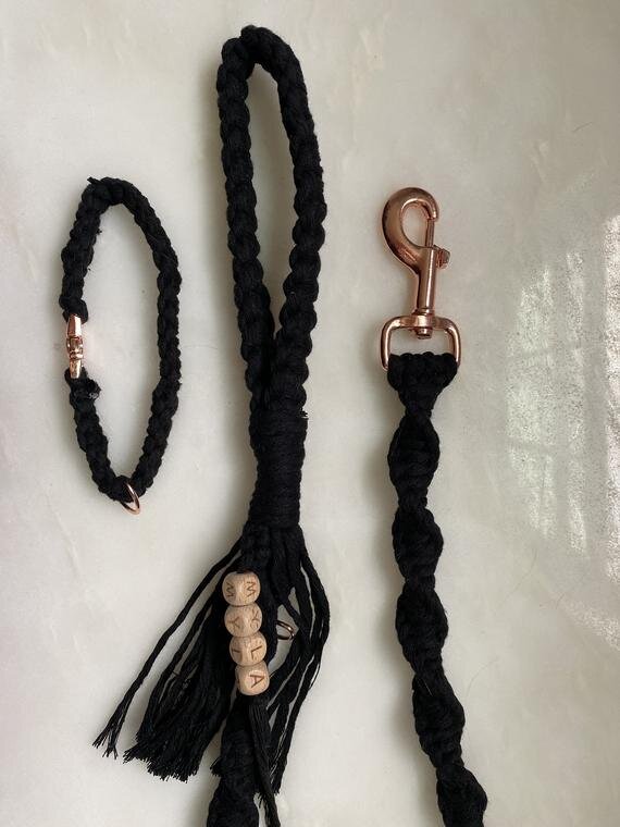 Personalized Macramé Dog Leash